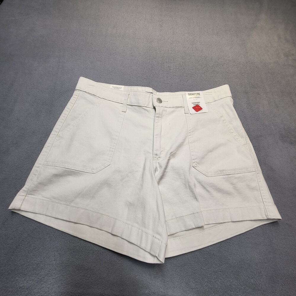 Signature Levis Shorts New Womens 12 Beige Everyday Shorts Stretch